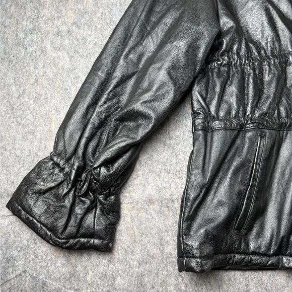 VINTAGE  Wilsons Women’s MAXIMA Black Leather Jacket Sz L Full Zip Mid Length - Picture 2 of 10